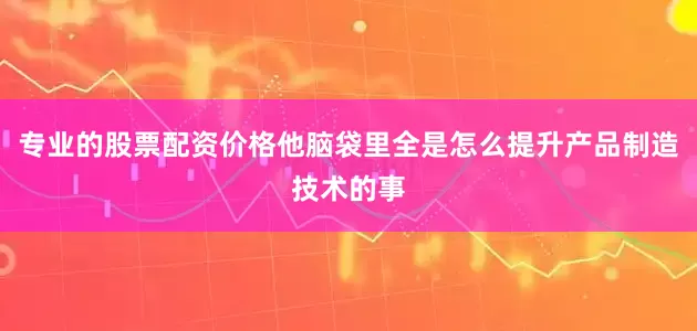 专业的股票配资价格他脑袋里全是怎么提升产品制造技术的事